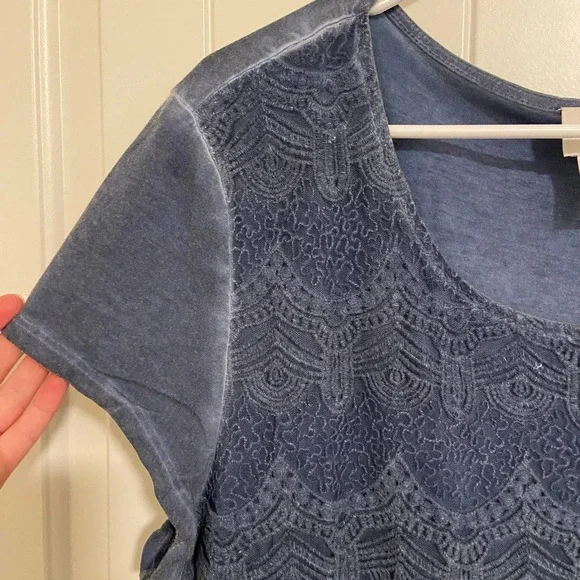 Chico’s women’s lace knit layered blouse — XL/16‎ - Picture 2 of 7